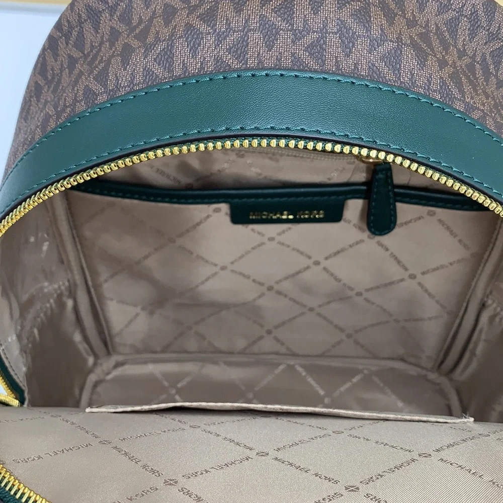 MICHAEL KORS KENLY MEDIUM BACKPACK Racing Green/ Brown signature color